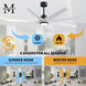 Atlas Ariella - LK 64 inch Matte Black with Matte White Blades Ceiling Fan